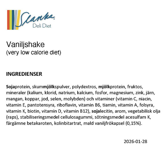 Vanilj ingredienser