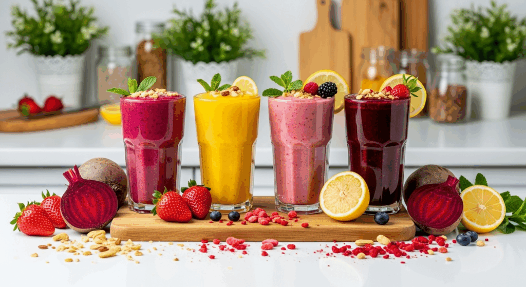 härliga smoothies i olika färger från Slankas dietprogram